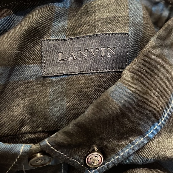 NWT Lanvin spray paint effect checked shirt - Picture 6 of 16